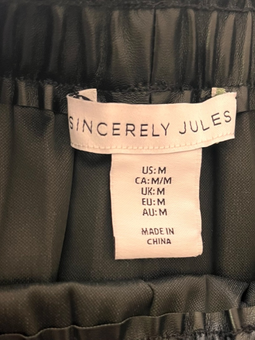 Sincerely Jules Black Pleather Pleated Skirt — Size Medium - Picture 3 of 3